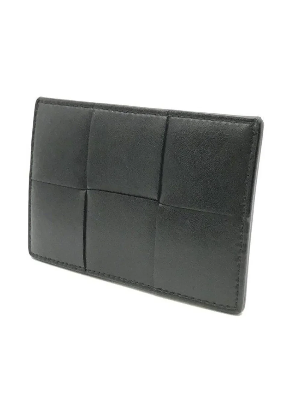 Bottega Veneta Intrecciato Leather Card Case Wallet Black